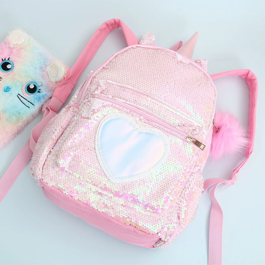 Unicorn Gorgeous Sequin Heart Backpack 6 Unicorn Gorgeous Sequin Heart Backpack - Image 4