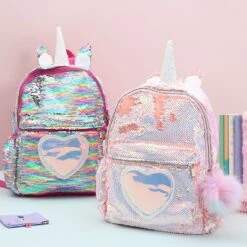 Unicorn Gorgeous Sequin Heart Backpack 12 Unicorn Gorgeous Sequin Heart Backpack -Unicorn Fashion 74684 9ueqf4