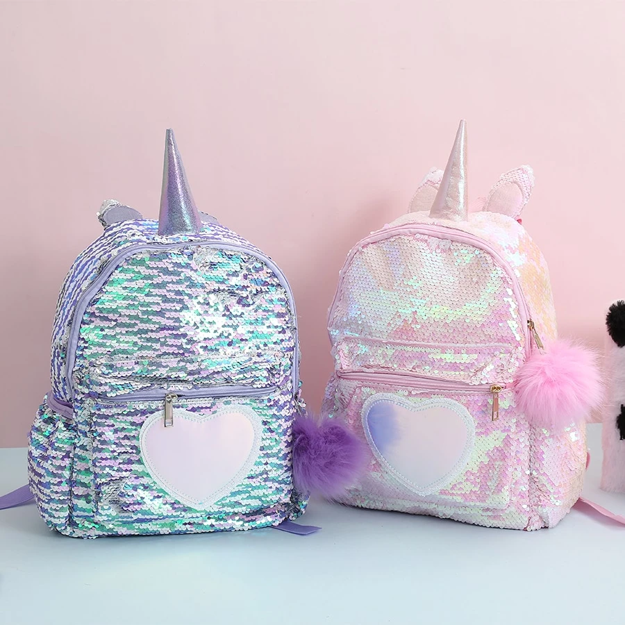 Unicorn Gorgeous Sequin Heart Backpack 3 Unicorn Gorgeous Sequin Heart Backpack