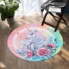 Lovely Unicorn Round Carpet 2 Lovely Unicorn Round Carpet -Unicorn Fashion 74747 koekef