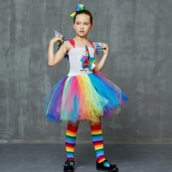 Set Of Unicorn Rainbow Tutu Dress -Unicorn Fashion 74846 ke05rb