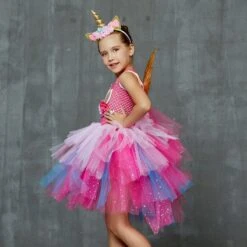 Glittery Unicorn Princess Pageant Flower Tutu Dress -Unicorn Fashion 74926 vkzdra