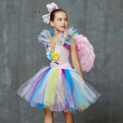 Pastel Rainbow Unicorn Tutu Dress -Unicorn Fashion 75003 a55g8f