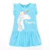 Baby Girls Summer Dress Blue Unicorn Pretty Children Casual Clothes Cotton For Kids 2-7 Year -Unicorn Fashion 751358 98564c