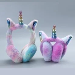 Warm Rainbow Unicorn Earmuffs
