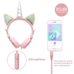 Baby Pink Mint Unicorn Headphones 12 Baby Pink Mint Unicorn Headphones -Unicorn Fashion 75537 35stn5