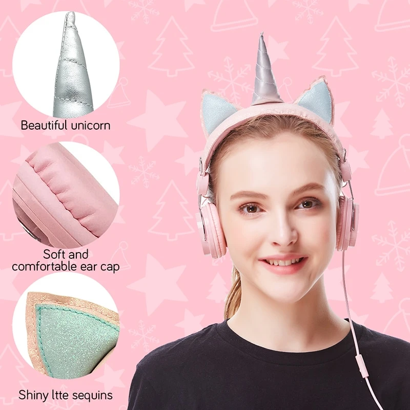 Baby Pink Mint Unicorn Headphones 4 Baby Pink Mint Unicorn Headphones - Image 2