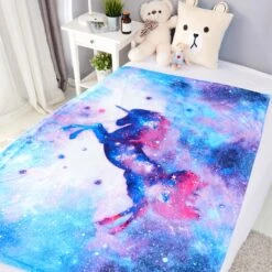 Unicorn In The Galaxy Blanket