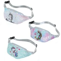 Reversible Sequins Unicorn Waist Bag -Unicorn Fashion 78006 hgasjw