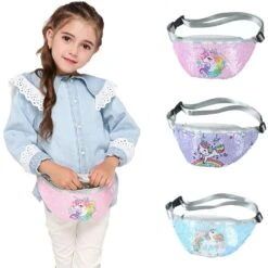 Reversible Sequins Unicorn Waist Bag -Unicorn Fashion 78006 tvmpuy