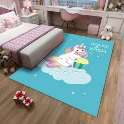 Rainbow And Sky Unicorn Rugs