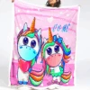 Girls Unicorn Sherpa Fleece Blanket -Unicorn Fashion 8 2