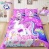 Personalized Custom Elegant Unicorn Lady Bedding Set -Unicorn Fashion 8 Tracie