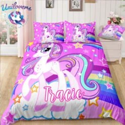 Personalized Custom Elegant Unicorn Lady Bedding Set