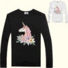 Floral Unicorn Long Sleeve T-shirt -Unicorn Fashion 80825 hkrgj0