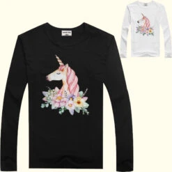 Floral Unicorn Long Sleeve T-shirt