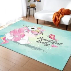 Anti-slip Unicorn Carpet For Kids Room -Unicorn Fashion 80841 zltrgq