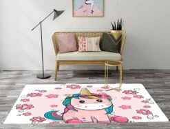 Kids Unicorn Stars Flowers Rugs And Carpets -Unicorn Fashion 80903 vbxcgg