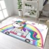 Kids Unicorn Rainbow Rugs And Carpets -Unicorn Fashion 80998 tglm7m