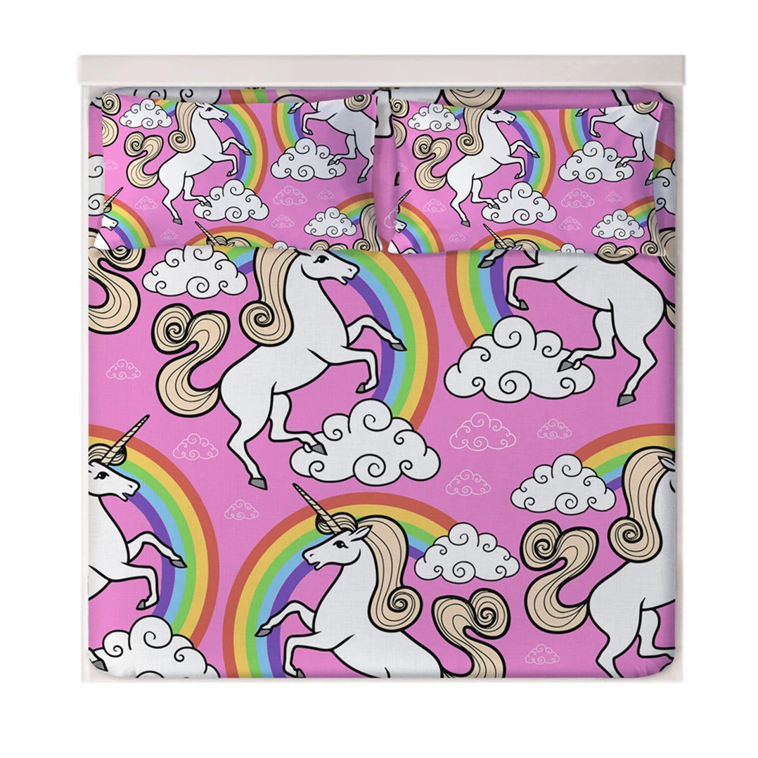 Rainbow Unicorn Fitted Sheets 3 Rainbow Unicorn Fitted Sheets