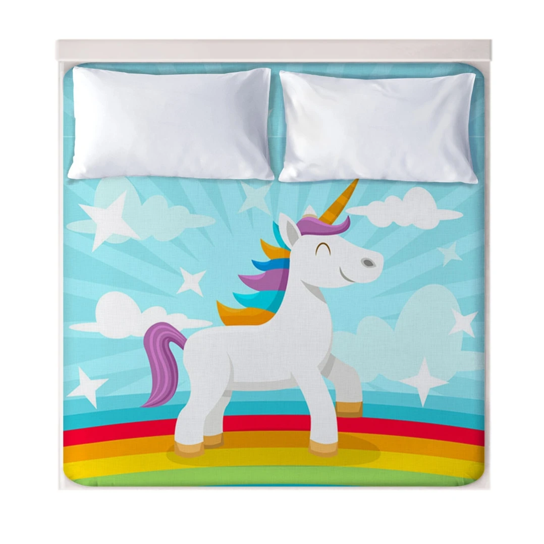 3D Cartoon Unicorn Fitted Sheets 3 3D Cartoon Unicorn Fitted Sheets