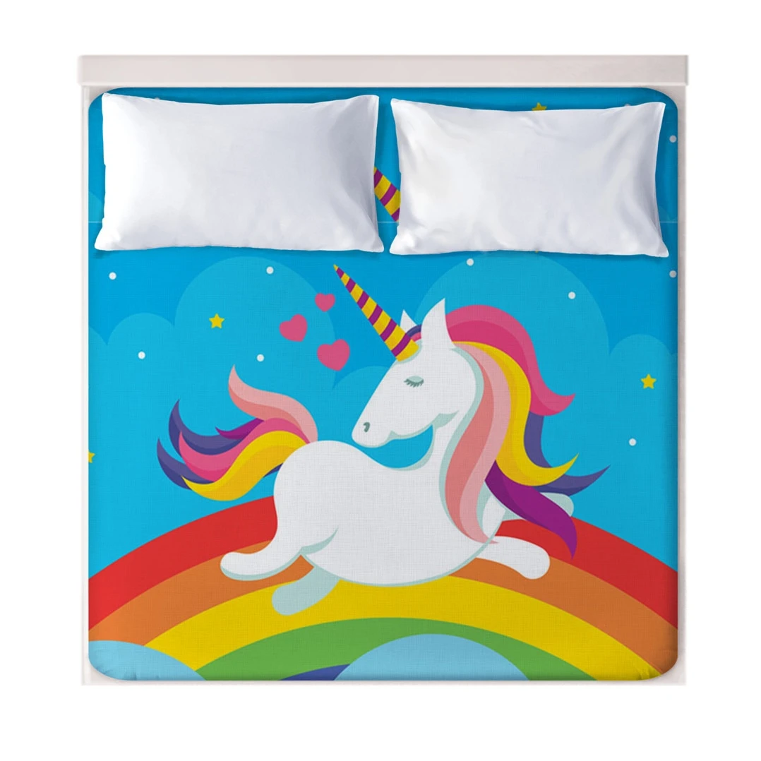 3D Cartoon Unicorn Fitted Sheets 6 3D Cartoon Unicorn Fitted Sheets - Image 4