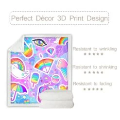 Ice Cream Unicorn Throw Fleece Blanket -Unicorn Fashion 83986 4zyms0