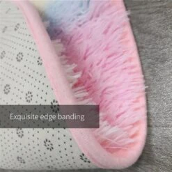 Rainbow Fluffy Tie-dye Rug For Bedroom -Unicorn Fashion 84626 q7pdas