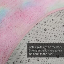 Rainbow Tie-dye Fluffy Round Rug -Unicorn Fashion 84647 zowuy8