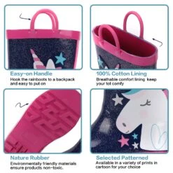 Unicorn Starry Rain Boots -Unicorn Fashion 85088 lcizsb