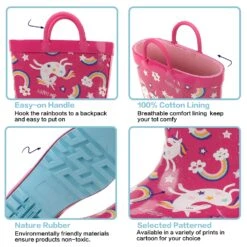 Unicorn Rainbow Pattern Rain Boots -Unicorn Fashion 85147 yqgmgb