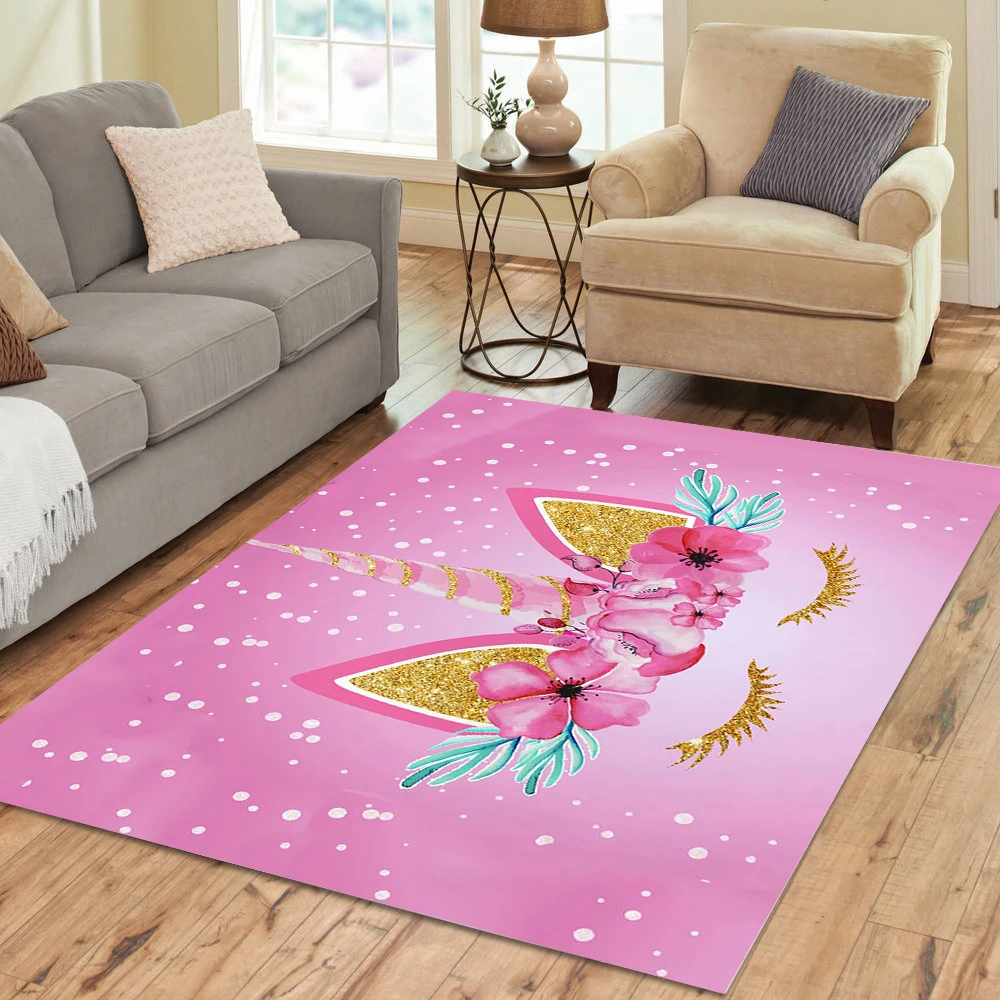 Pink Unicorn Eyelashes Large Rug 3 Pink Unicorn Eyelashes Large Rug
