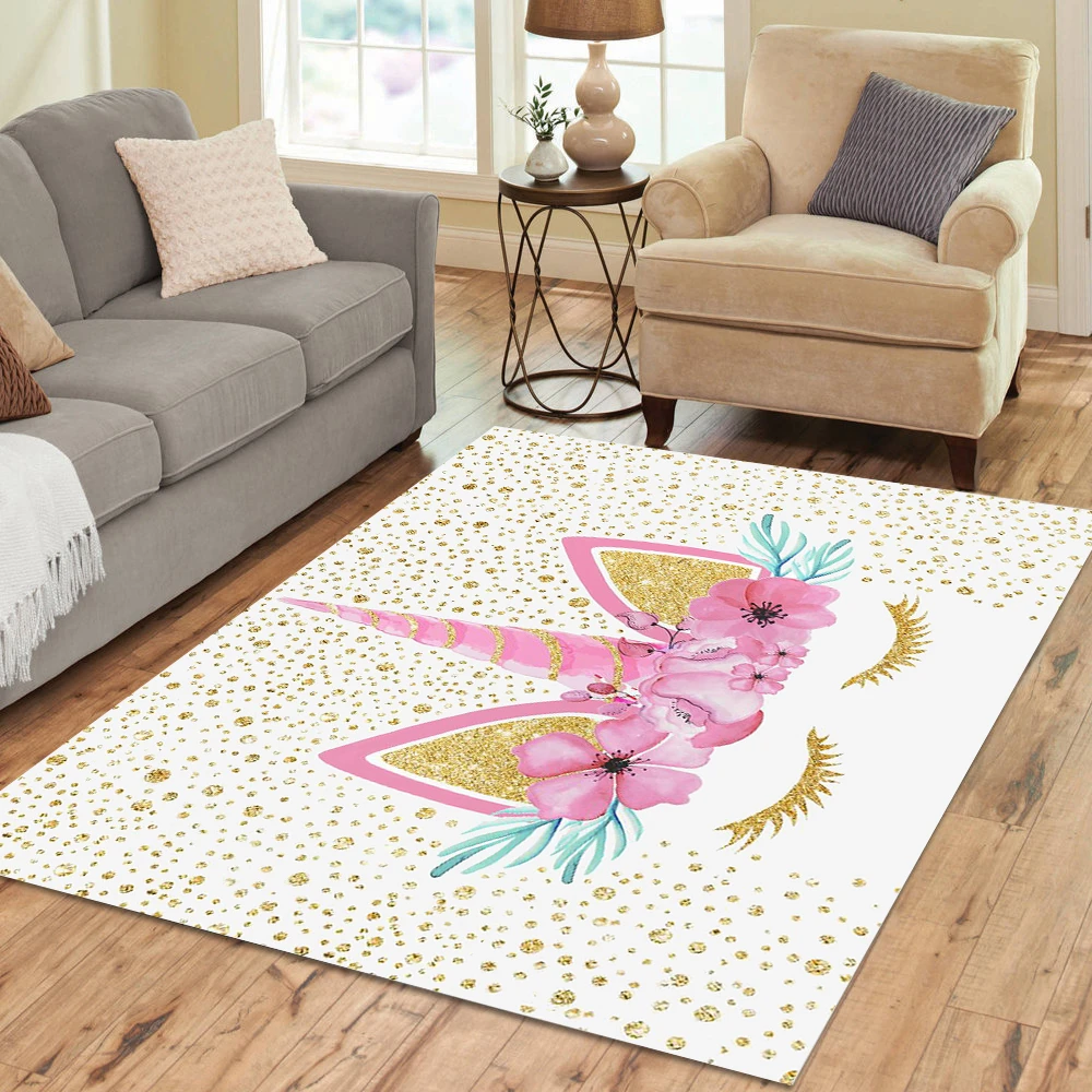 Yellow Spot Unicorn Large Rug For Kids Room 3 Yellow Spot Unicorn Large Rug For Kids Room