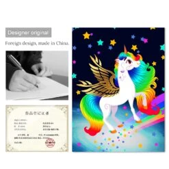 Rainbow Stars Fantasy Unicorn Bedding Set For Kid Bedroom -Unicorn Fashion 85853 4mgwla