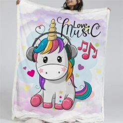 Cute Unicorn Soft Fluffy Blanket