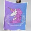 Cute Unicorn Sherpa Fleece Blanket