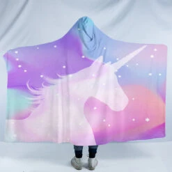Pastel Galaxy Unicorn Hooded Blanket