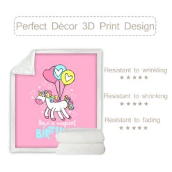 Unicorn Kids Pink Fleece Blanket -Unicorn Fashion 86309 ayls1r