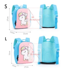 3D Cartoon Waterproof Neoprene School Bag -Unicorn Fashion 88093 lucplk
