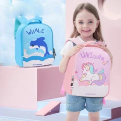 3D Cartoon Waterproof Neoprene School Bag -Unicorn Fashion 88093 v3muqv