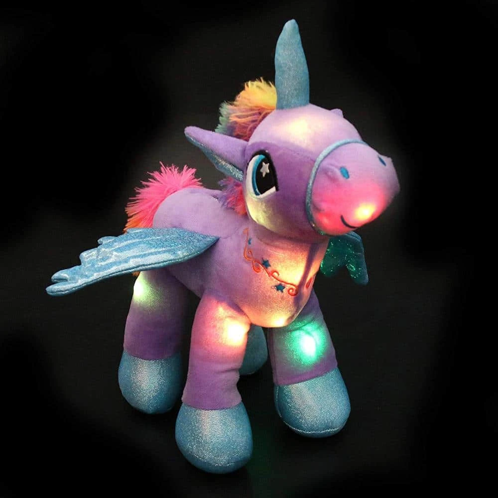 Glowing LED Night Light Unicorn Stuffed Animal Toy 3 Glowing LED Night Light Unicorn Stuffed Animal Toy