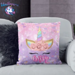 Personalized Purple Unicorn Lash Pillow