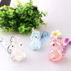 Transparent Crystal Unicorn Keychain -Unicorn Fashion 90224 ioqdui