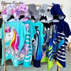 Unicorn Cartoon Hooded Bathrobe