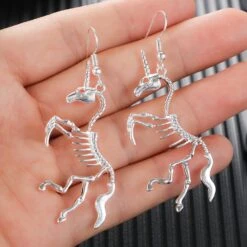 Punk Unicorn Skeleton Earrings -Unicorn Fashion 93841 vzwzin