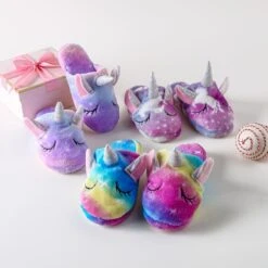 Unicorn Holographic Rainbow Soft Slippers