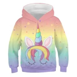 Cute Rainbow Unicorn Hoodie