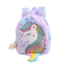 Rainbow Unicorn Fluffy School Bag -Unicorn Fashion 96480 4ojqru