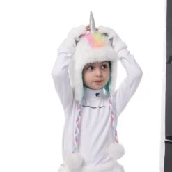 Unicorn Faux Fur Hooded Scarf With Gloves -Unicorn Fashion 96606 rh2pgz