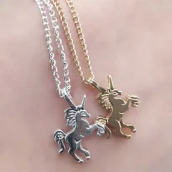 Silver And 18k Gold Unicorn Necklace -Unicorn Fashion Accessories Fashion Popular Jewelry Pendant Gift Women Unicorn Necklace Necklace Simple Temperament Clavicle Chain Wholesale 4